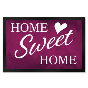 Home Sweet Home Fußmatte mit eleganter Aufschrift auf schwarzem Hintergrund