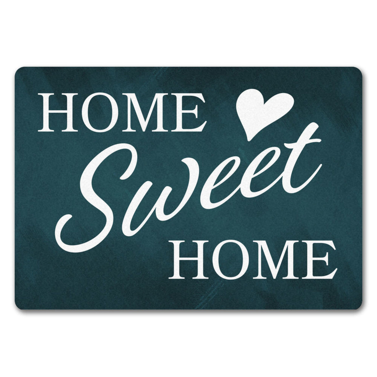 Home Sweet Home Fußmatte mit eleganter Aufschrift auf schwarzem Hintergrund