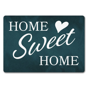 Home Sweet Home Fußmatte mit eleganter Aufschrift auf schwarzem Hintergrund