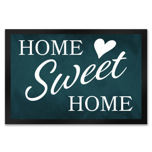 Home Sweet Home Fußmatte mit eleganter Aufschrift auf schwarzem Hintergrund