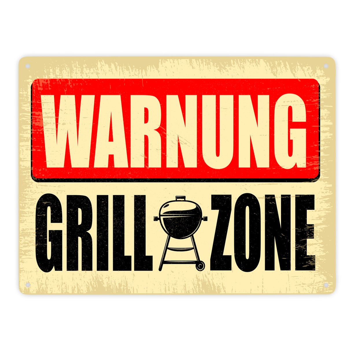 Warnung Grillzone Metallschild als lustiges Warnschild