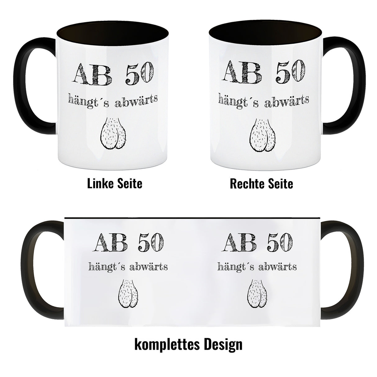 Ab 50 hängt´s abwärts Kaffeebecher
