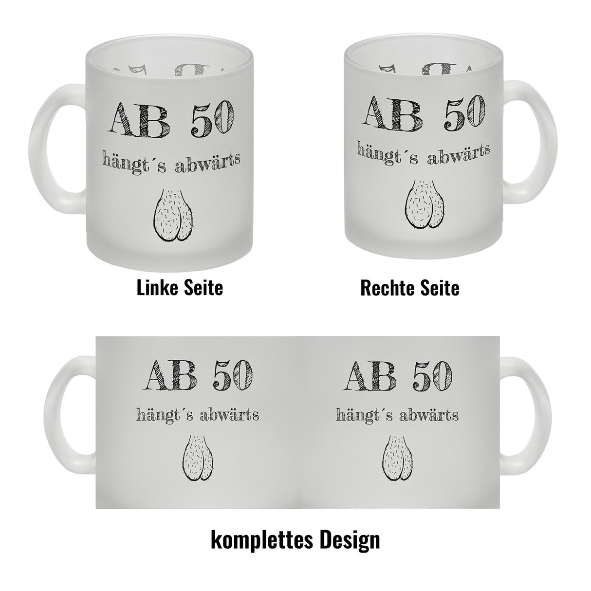 Ab 50 hängt´s abwärts Kaffeebecher