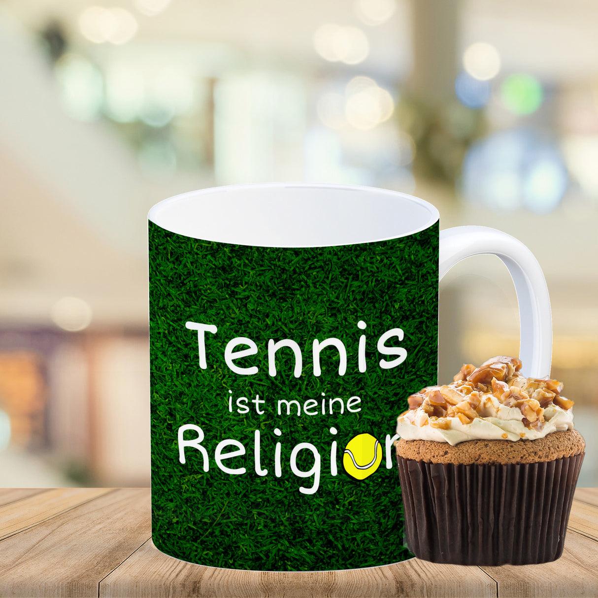 Fussball ist meine Religion Kaffeebecher mit Fussballmotiv