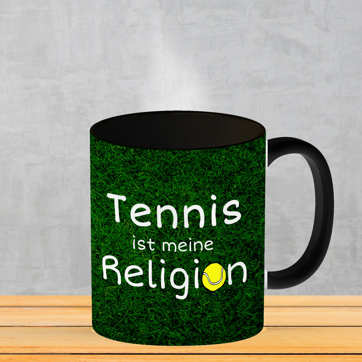Fussball ist meine Religion Kaffeebecher mit Fussballmotiv