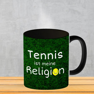 Fussball ist meine Religion Kaffeebecher mit Fussballmotiv