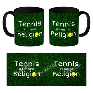 Fussball ist meine Religion Kaffeebecher mit Fussballmotiv
