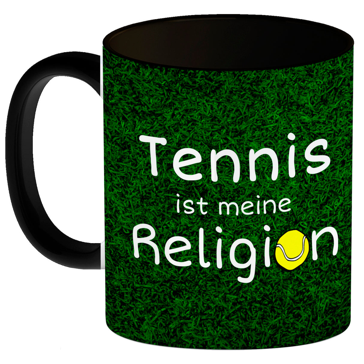 Fussball ist meine Religion Kaffeebecher mit Fussballmotiv