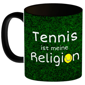 Fussball ist meine Religion Kaffeebecher mit Fussballmotiv