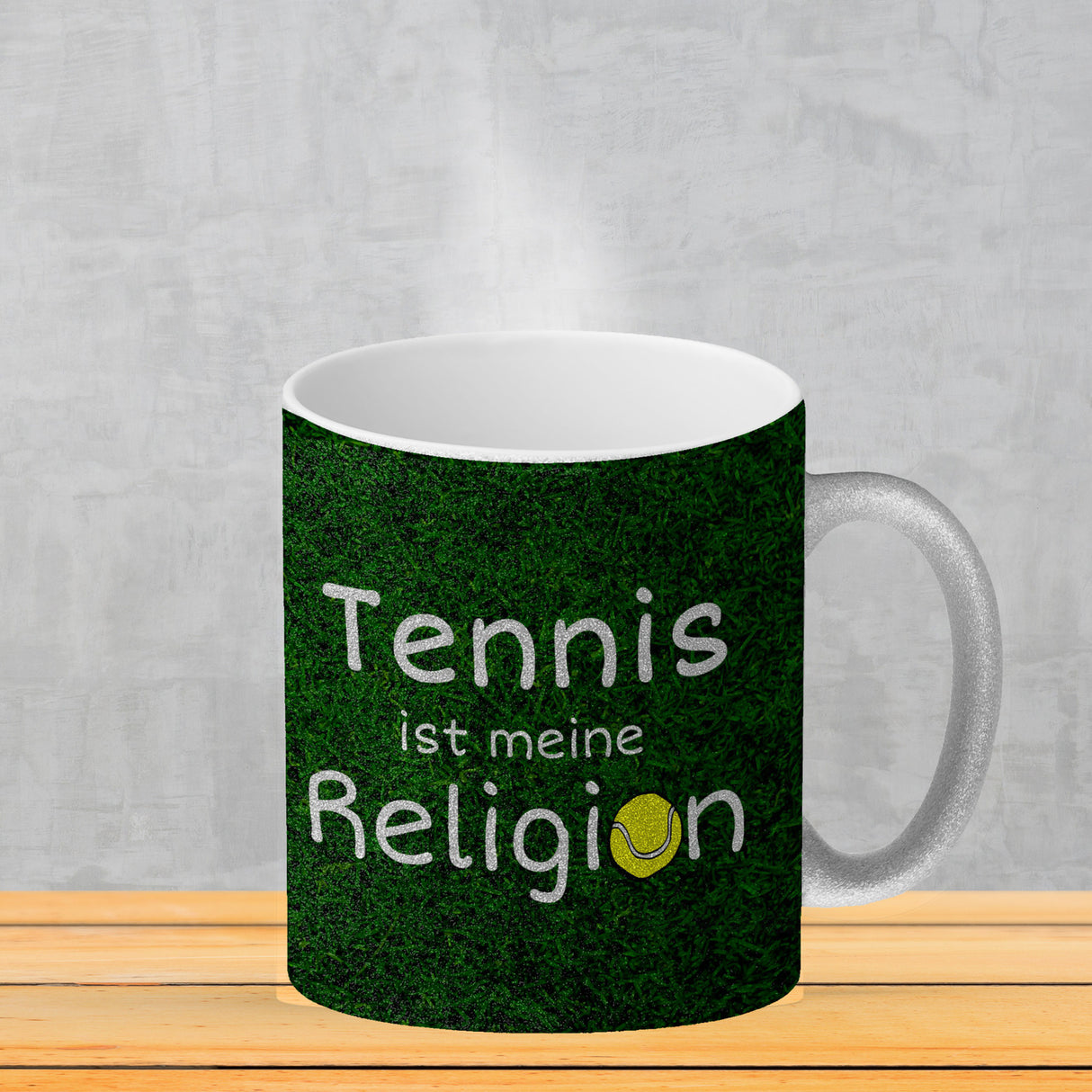 Fussball ist meine Religion Kaffeebecher mit Fussballmotiv