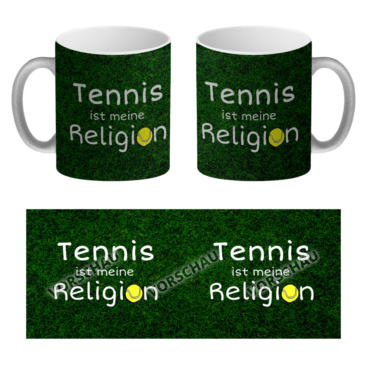 Fussball ist meine Religion Kaffeebecher mit Fussballmotiv