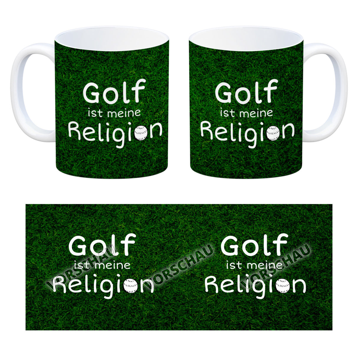 Fussball ist meine Religion Kaffeebecher mit Fussballmotiv