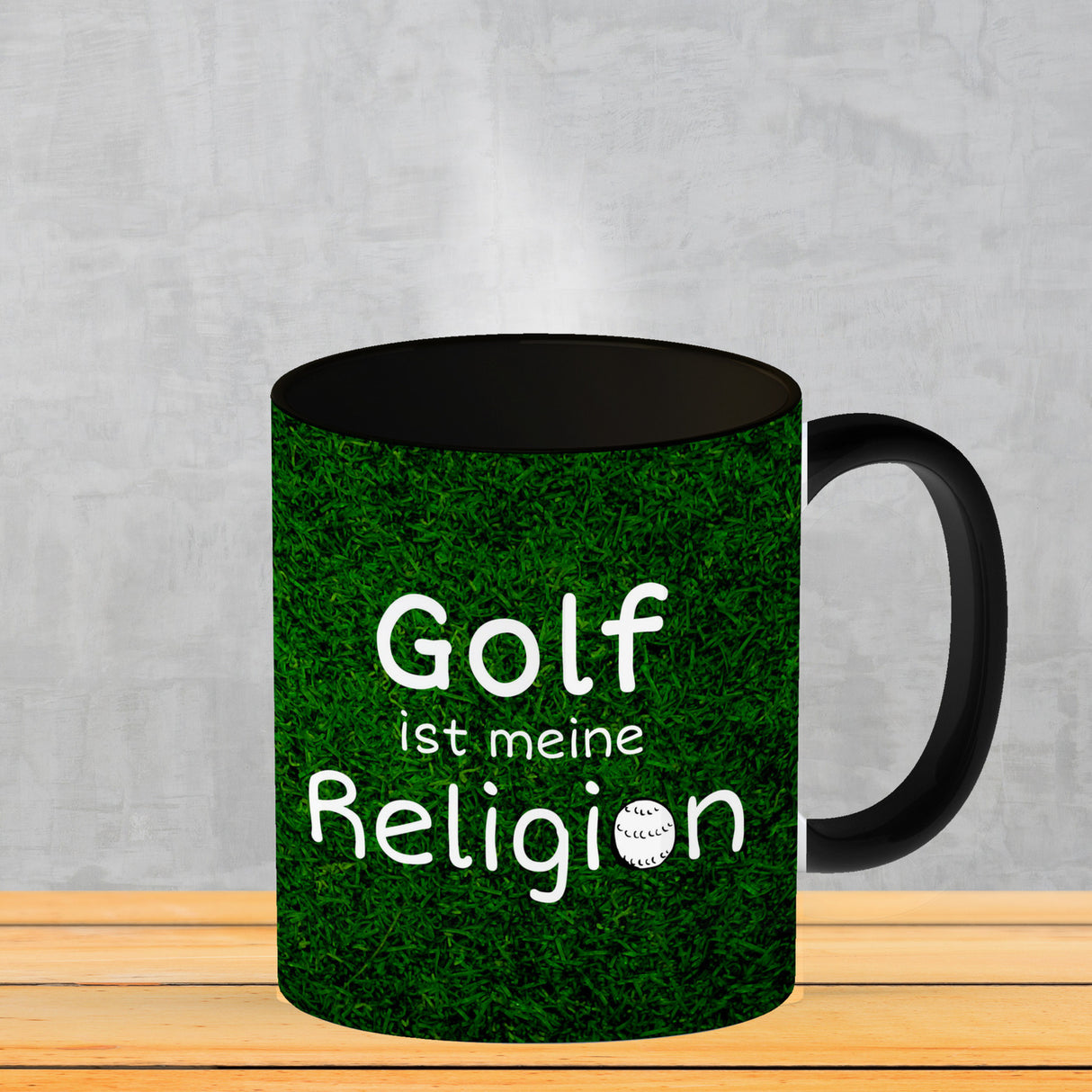 Fussball ist meine Religion Kaffeebecher mit Fussballmotiv