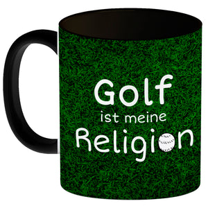 Fussball ist meine Religion Kaffeebecher mit Fussballmotiv