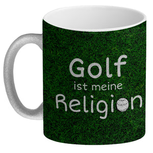 Fussball ist meine Religion Kaffeebecher mit Fussballmotiv