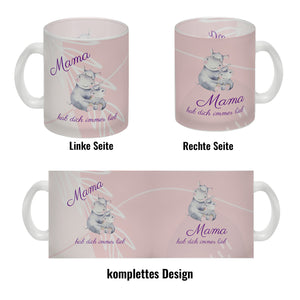 Mama hab dich immer lieb Kaffeebecher mit niedlichem Nilpferd in rosa