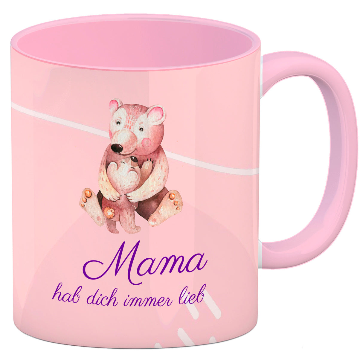 Mama hab dich immer lieb Kaffeebecher mit niedlichem Nilpferd in rosa