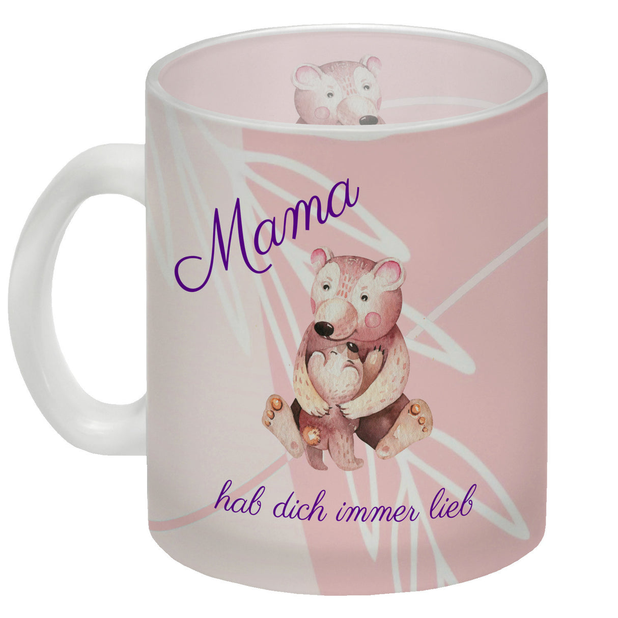 Mama hab dich immer lieb Kaffeebecher mit niedlichem Nilpferd in rosa