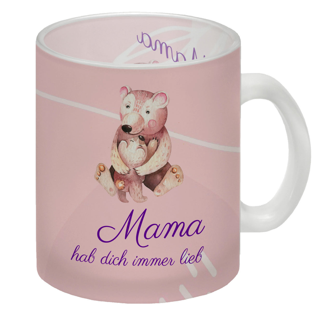 Mama hab dich immer lieb Kaffeebecher mit niedlichem Nilpferd in rosa