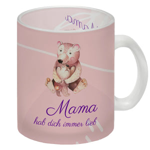 Mama hab dich immer lieb Kaffeebecher mit niedlichem Nilpferd in rosa