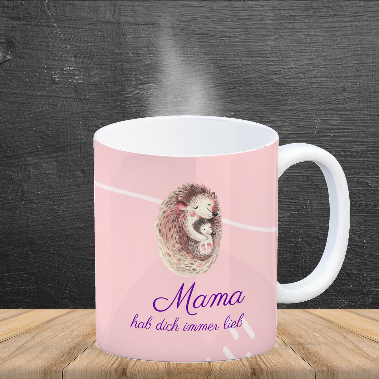 Mama hab dich immer lieb Kaffeebecher mit niedlichem Nilpferd in rosa