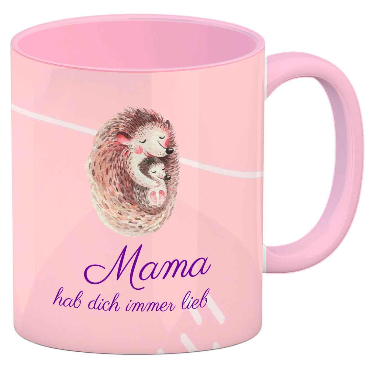 Mama hab dich immer lieb Kaffeebecher mit niedlichem Nilpferd in rosa