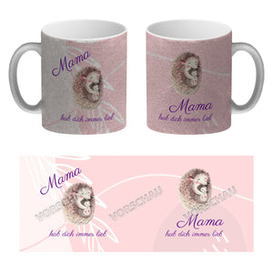 Mama hab dich immer lieb Kaffeebecher mit niedlichem Nilpferd in rosa