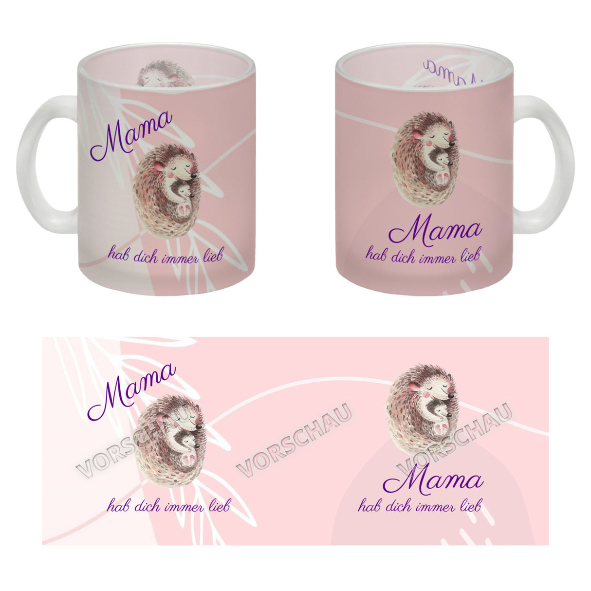 Mama hab dich immer lieb Kaffeebecher mit niedlichem Nilpferd in rosa