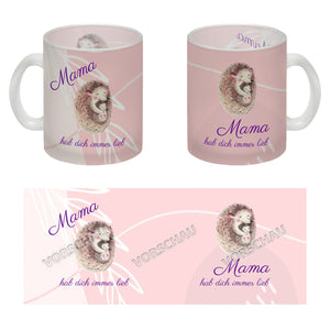 Mama hab dich immer lieb Kaffeebecher mit niedlichem Nilpferd in rosa