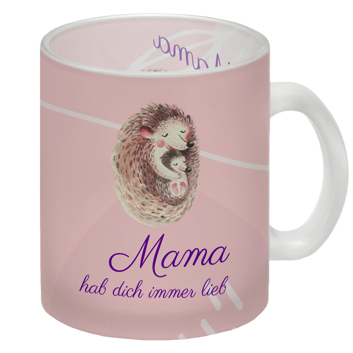 Mama hab dich immer lieb Kaffeebecher mit niedlichem Nilpferd in rosa
