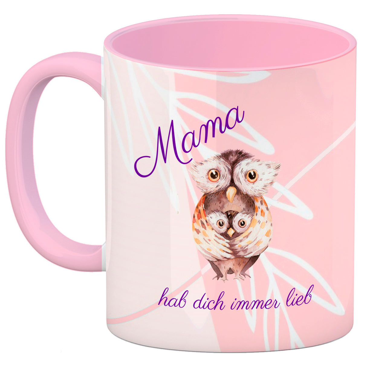 Mama hab dich immer lieb Kaffeebecher mit niedlichem Nilpferd in rosa