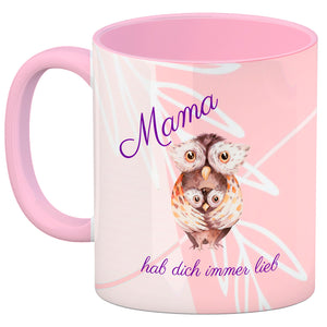 Mama hab dich immer lieb Kaffeebecher mit niedlichem Nilpferd in rosa