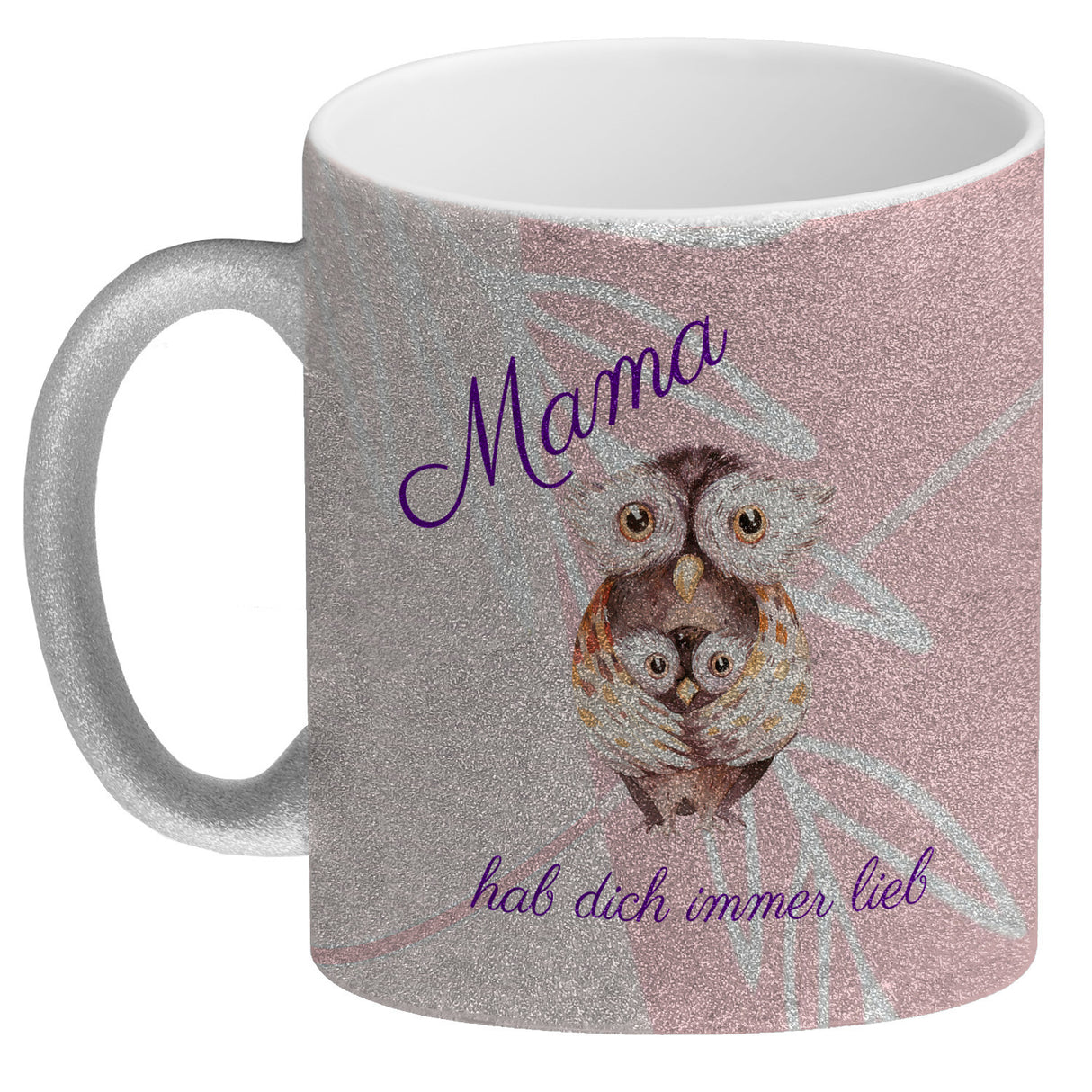 Mama hab dich immer lieb Kaffeebecher mit niedlichem Nilpferd in rosa