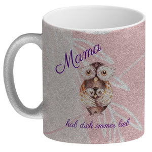 Mama hab dich immer lieb Kaffeebecher mit niedlichem Nilpferd in rosa