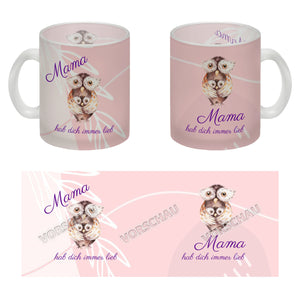 Mama hab dich immer lieb Kaffeebecher mit niedlichem Nilpferd in rosa