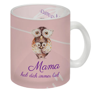 Mama hab dich immer lieb Kaffeebecher mit niedlichem Nilpferd in rosa