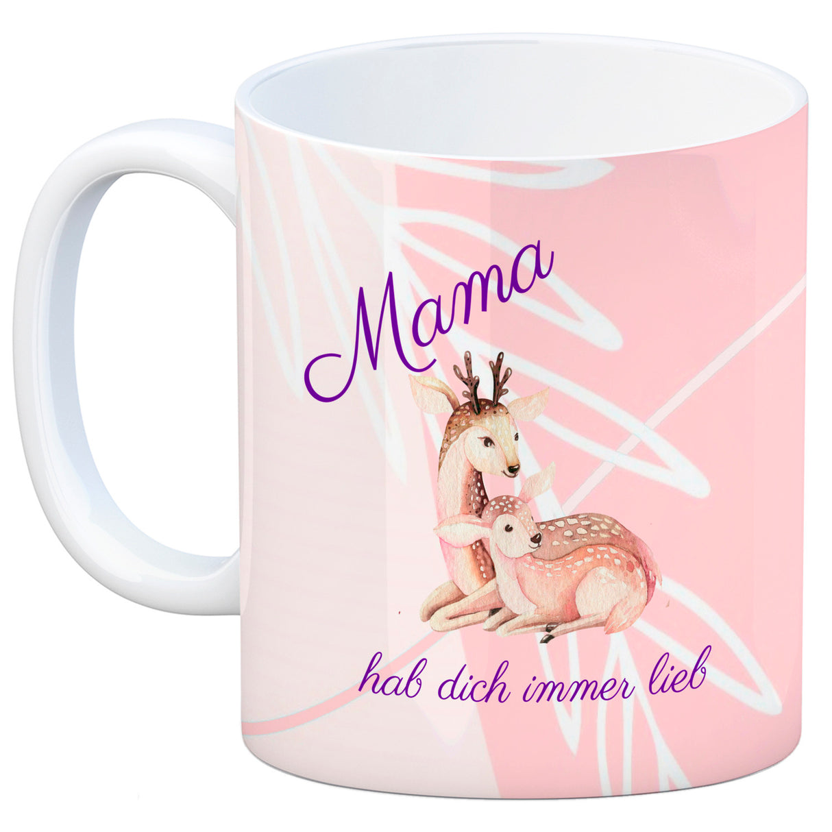 Mama hab dich immer lieb Kaffeebecher mit niedlichem Nilpferd in rosa