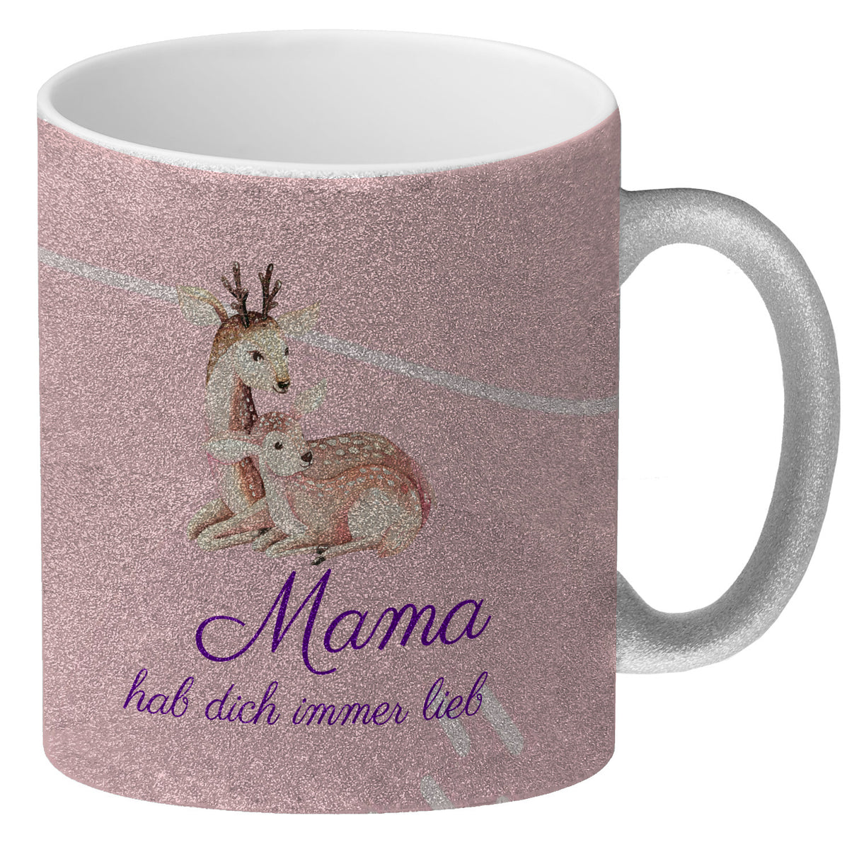 Mama hab dich immer lieb Kaffeebecher mit niedlichem Nilpferd in rosa