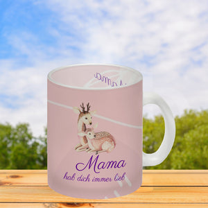 Mama hab dich immer lieb Kaffeebecher mit niedlichem Nilpferd in rosa