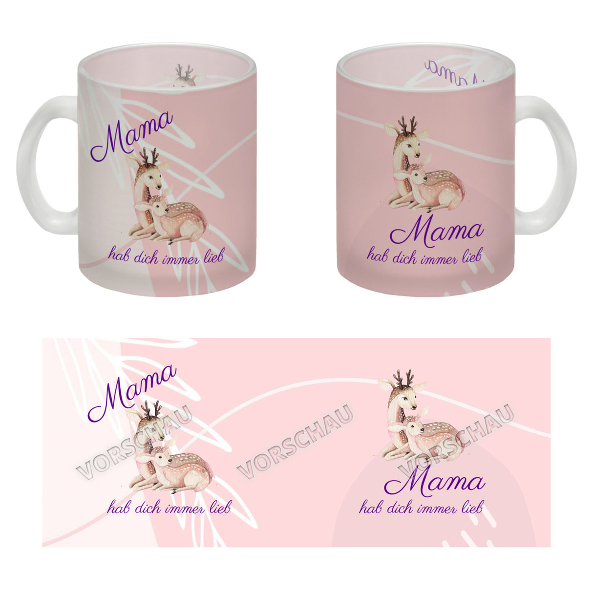 Mama hab dich immer lieb Kaffeebecher mit niedlichem Nilpferd in rosa