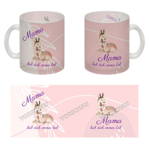Mama hab dich immer lieb Kaffeebecher mit niedlichem Nilpferd in rosa