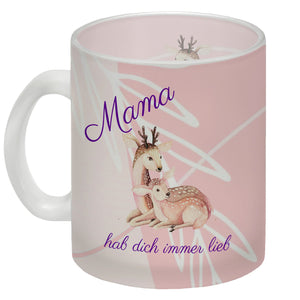 Mama hab dich immer lieb Kaffeebecher mit niedlichem Nilpferd in rosa