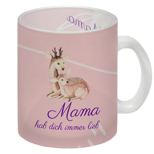 Mama hab dich immer lieb Kaffeebecher mit niedlichem Nilpferd in rosa