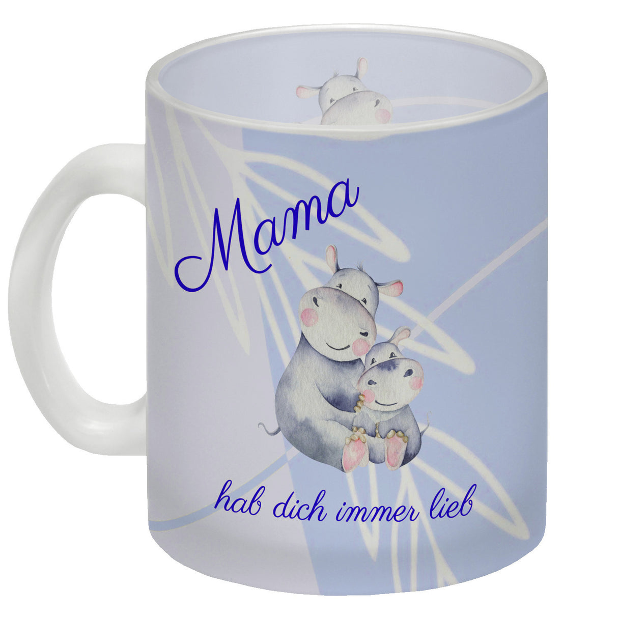 Mama hab dich immer lieb Kaffeebecher mit niedlichem Nilpferd in rosa