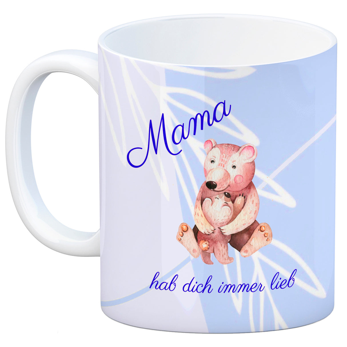 Mama hab dich immer lieb Kaffeebecher mit niedlichem Nilpferd in rosa