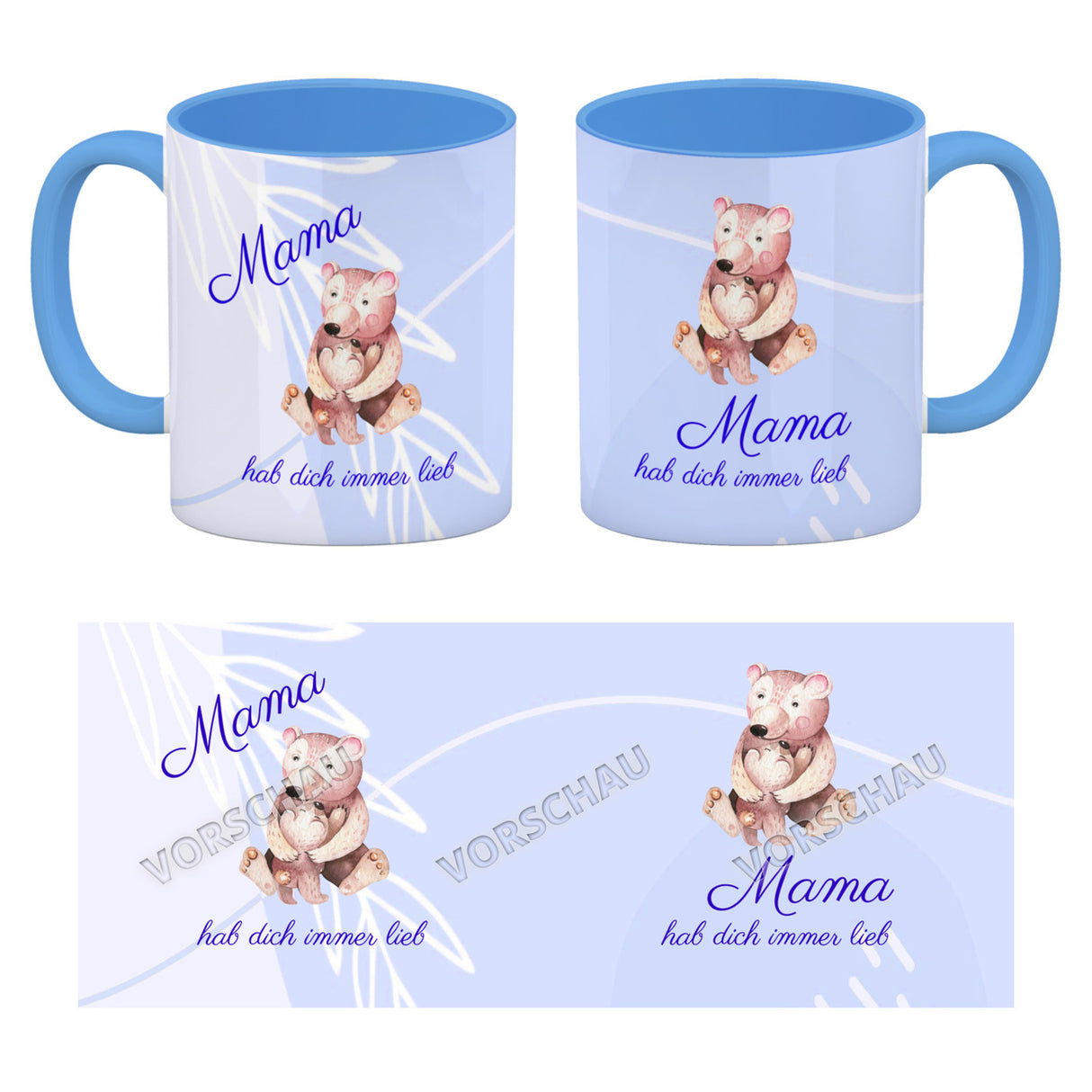 Mama hab dich immer lieb Kaffeebecher mit niedlichem Nilpferd in rosa