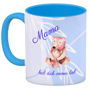 Mama hab dich immer lieb Kaffeebecher mit niedlichem Nilpferd in rosa