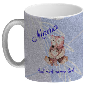 Mama hab dich immer lieb Kaffeebecher mit niedlichem Nilpferd in rosa