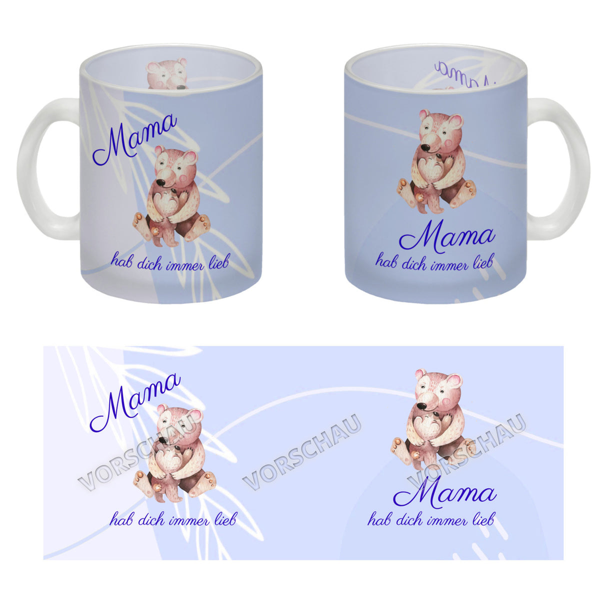 Mama hab dich immer lieb Kaffeebecher mit niedlichem Nilpferd in rosa