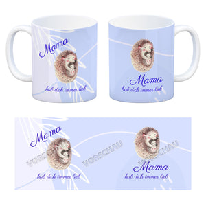 Mama hab dich immer lieb Kaffeebecher mit niedlichem Nilpferd in rosa